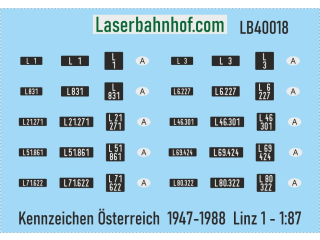 Decals Kennzeichen Österreich - Linz 1 - 1:87