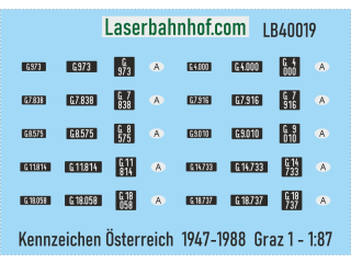 Decals Kennzeichen Österreich - Graz 1 - 1:87