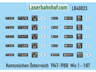 Decals Kennzeichen Österreich - Mix 1 - 1:87
