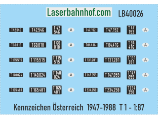 Decals Kennzeichen Österreich - T 1 - 1:87