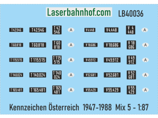 Decals Kennzeichen Österreich - Mix 5 - 1:87