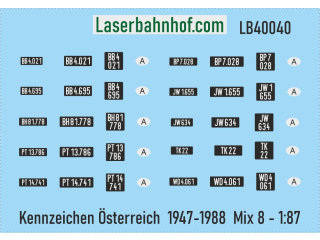 Decals Kennzeichen Österreich - Mix 8 - 1:87