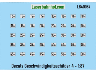 Decals Geschwindigkeitsschilder 4 - 1:87