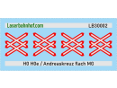 Andreaskreuz mehrgleisig flach